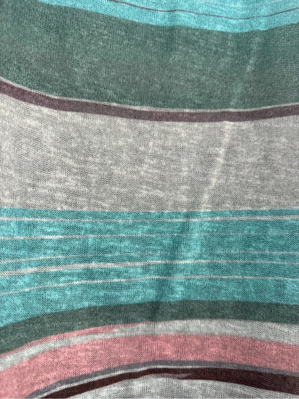 Striped Sleeveless Tunic Top in Pink, Teal & Gray